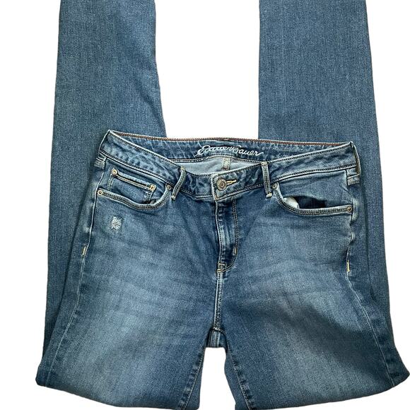 Eddie Bauers Women Jeans 10T Blue Skinny Leg Distressed Denim Y2K Casual Retro - Picture 11 of 14